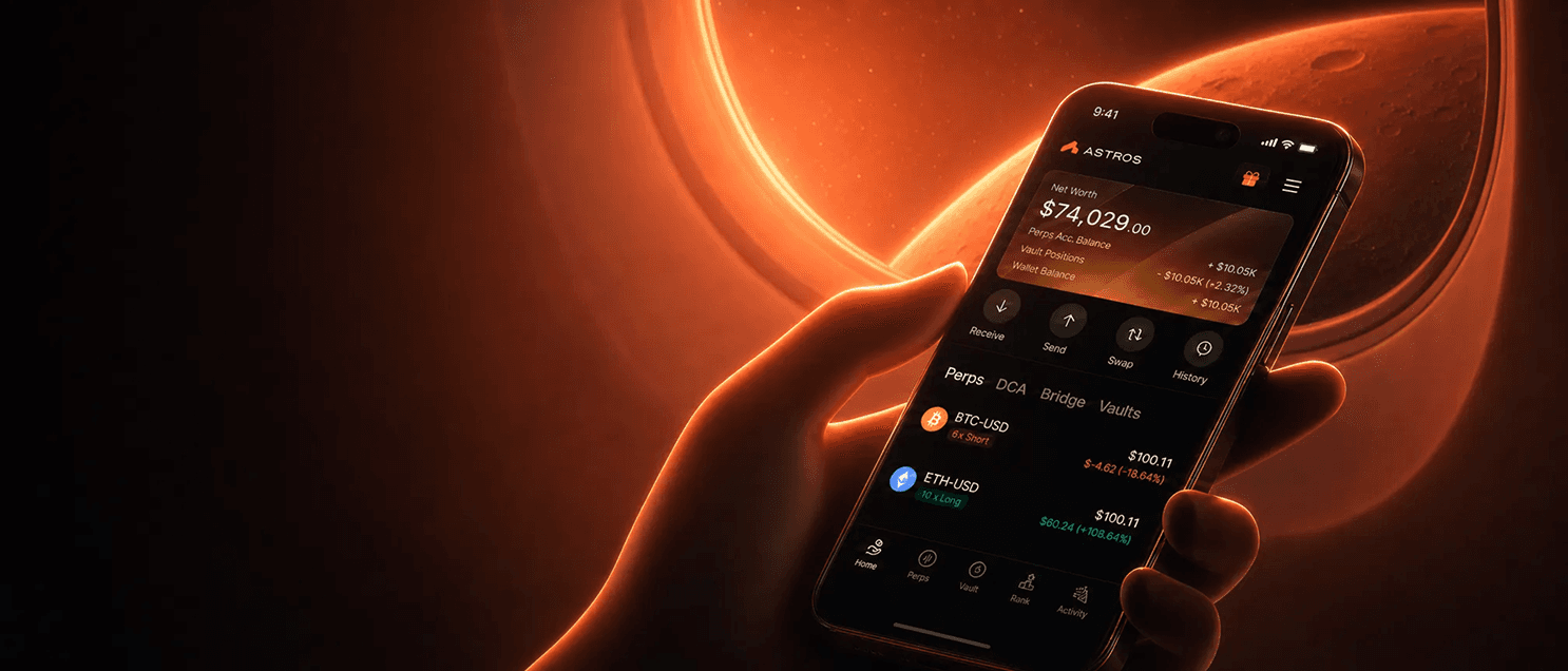 Astros mobile trading interface